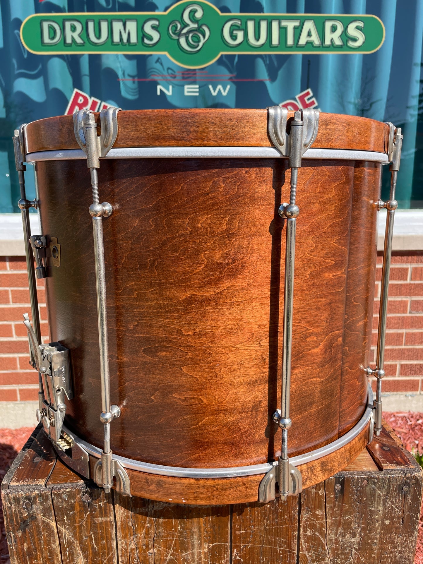 1930s WFL 12x16 No. 432 Twin Strainer Chief Field Snare Drum Lyre Badge Mahogany Marching Parade Snare