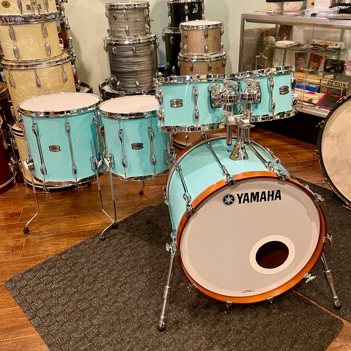 Yamaha Recording Custom 5pc Birch Drum Set Surf Green 22/10/12/14/16 RC2F50J