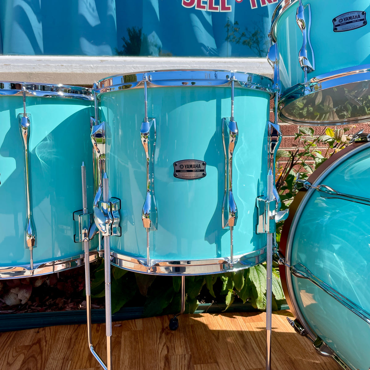 Yamaha Recording Custom 5pc Birch Drum Set Surf Green 22/10/12/14/16 RC2F50J