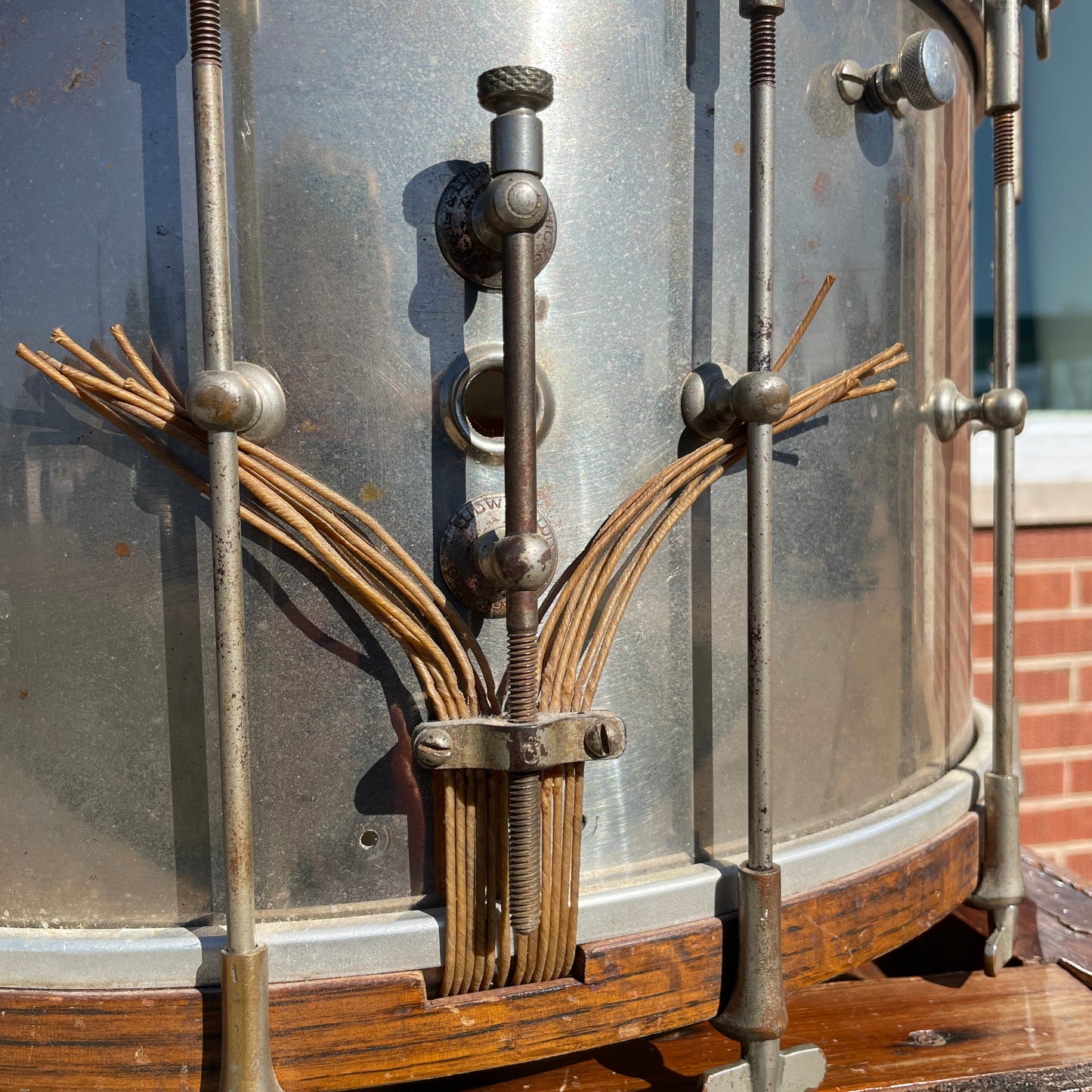 Early 1900s M.A. Wintrich 9x16 Single Tension Brass Snare Drum NOB