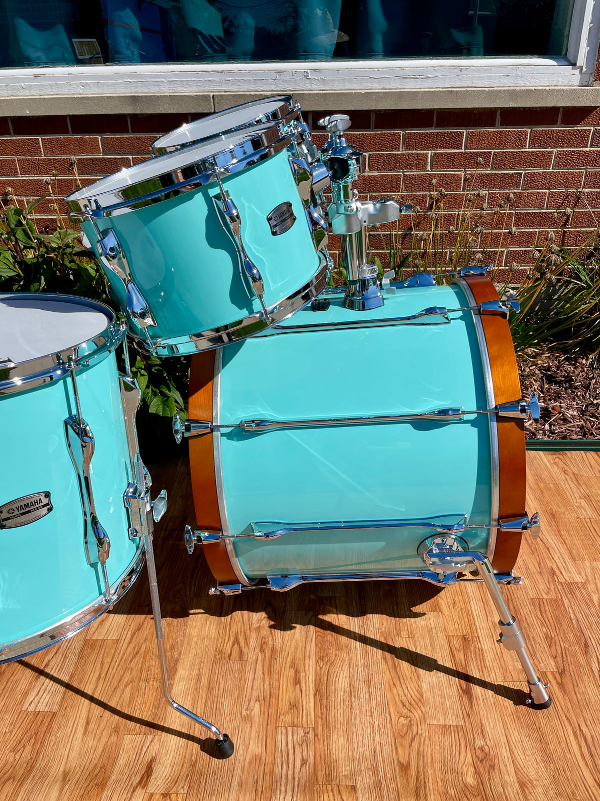 Yamaha Recording Custom 5pc Birch Drum Set Surf Green 22/10/12/14/16 RC2F50J