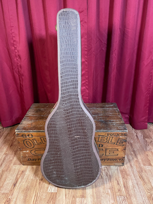 1950s-1960s Gibson LG1/LG2/LG0 Brown Alligator Acoustic Guitar Case