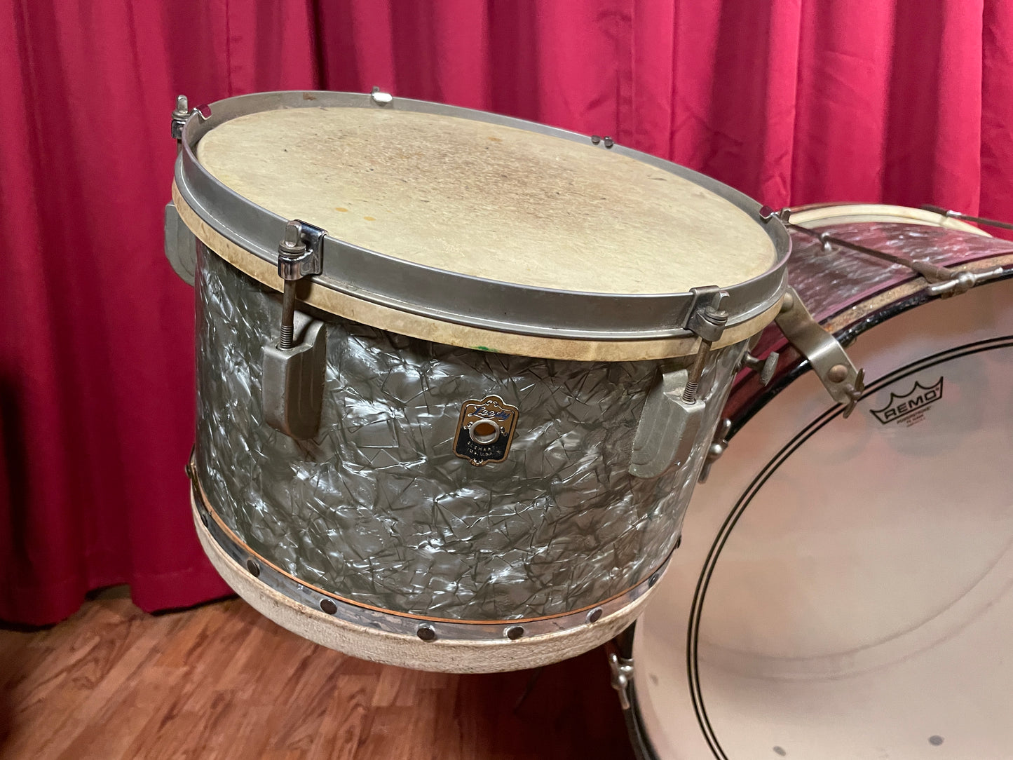 1941 Leedy Drum Set Pre-War Black Diamond Pearl 14x26/9x13 Spartan