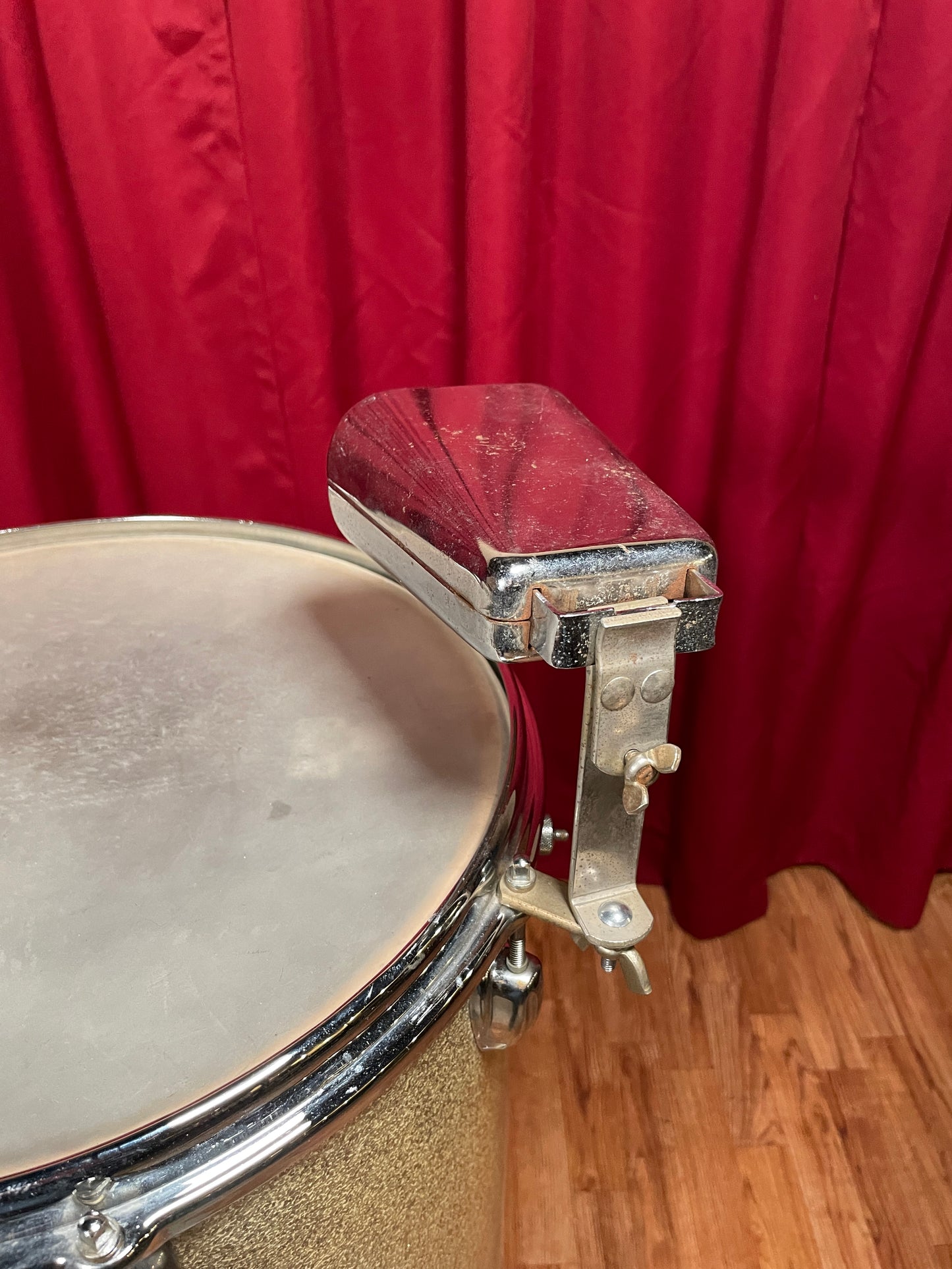 1960s Slingerland 24x14 No. 291 Two Headed Cocktail Drum Set Silver Sparkle