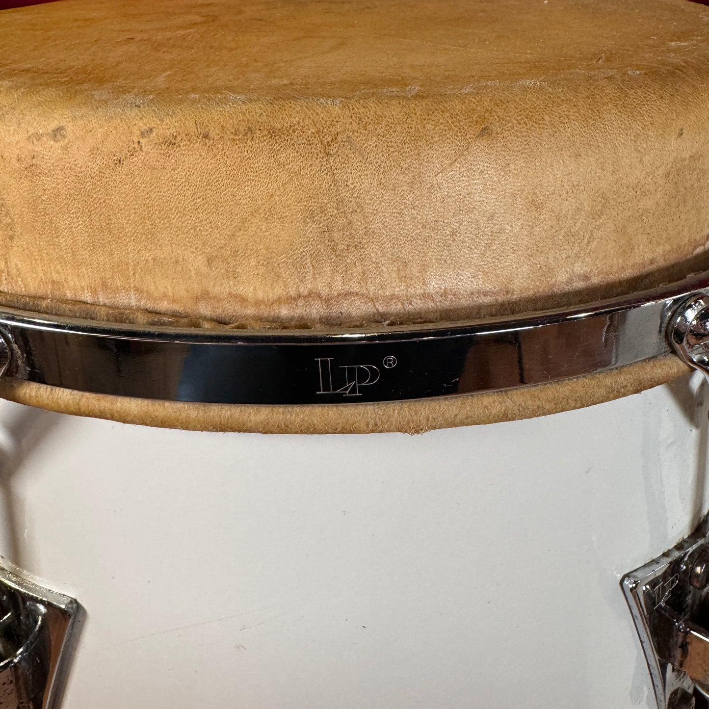 Vintage 1970s LP Original Fiberglass Quinto & Conga Set White Latin Percussion Palisades Park NJ