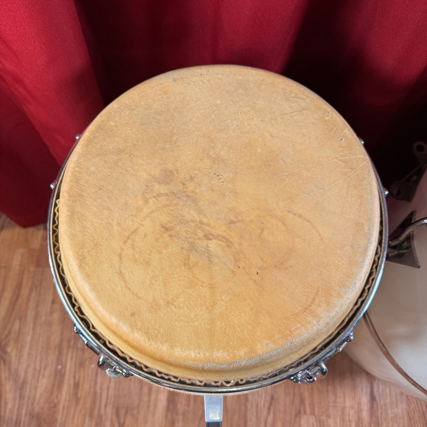 Vintage 1970s LP Original Fiberglass Quinto & Conga Set White Latin Percussion Palisades Park NJ