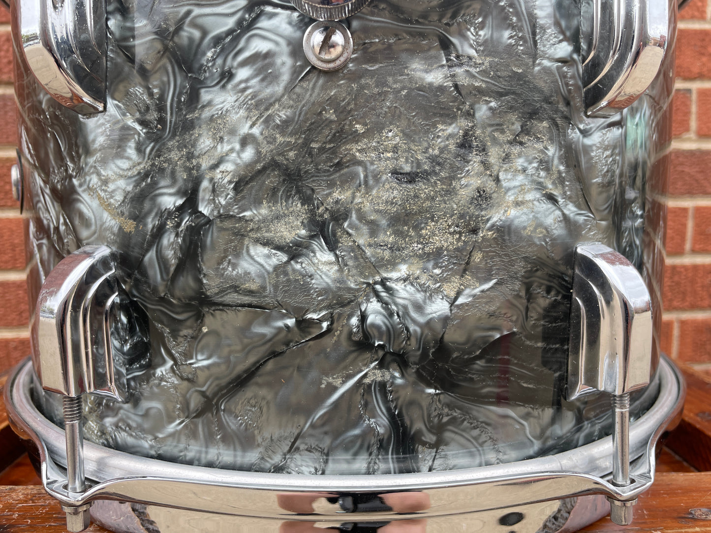1960 Leedy by Slingerland 8x12 Tom Single Drum Black Diamond Pearl Slingerleedy