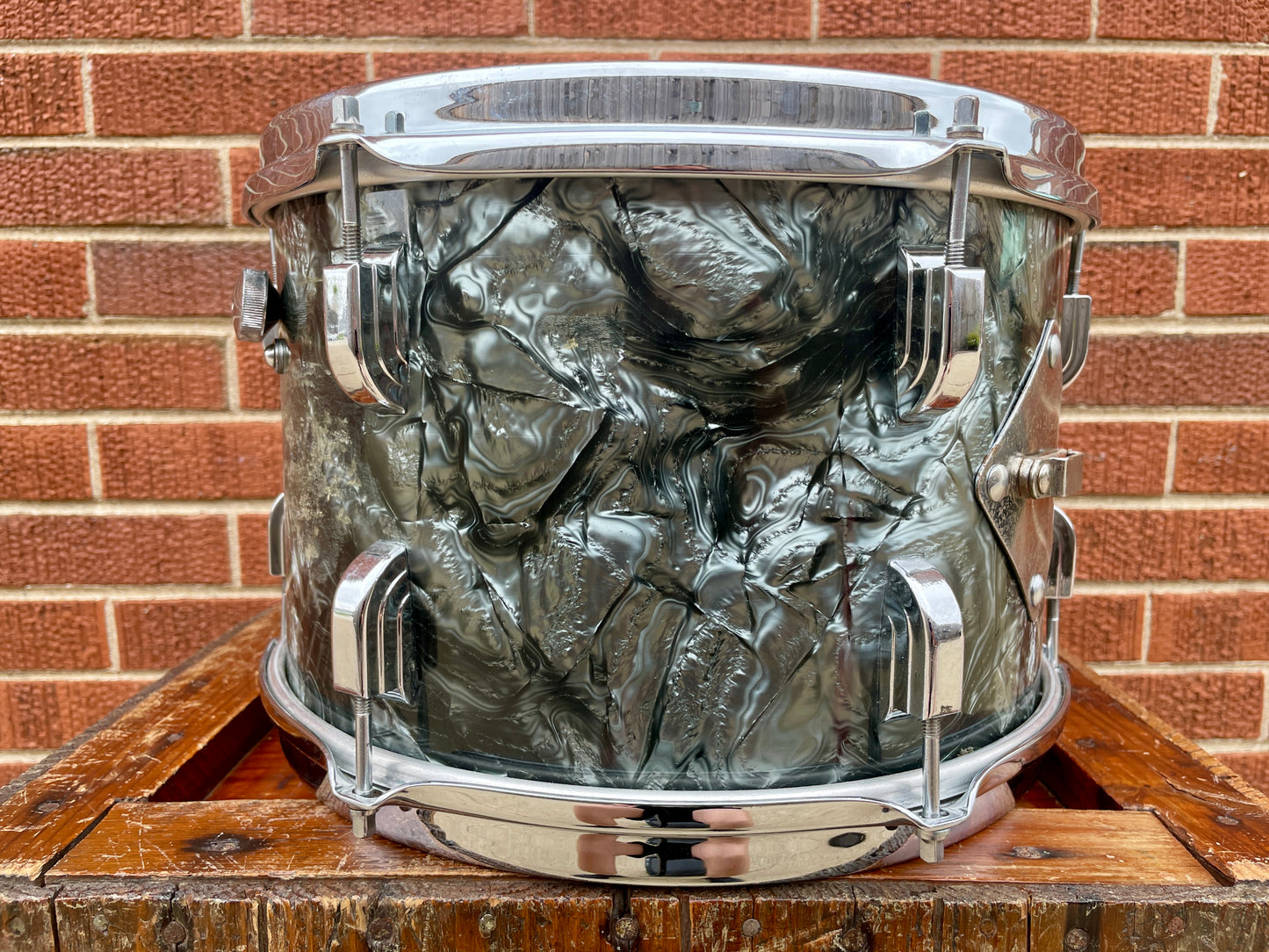 1960 Leedy by Slingerland 8x12 Tom Single Drum Black Diamond Pearl Slingerleedy