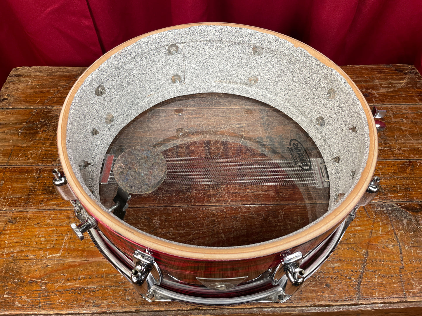 1970s Ludwig Standard 5x14 Snare Drum Ruby Strata