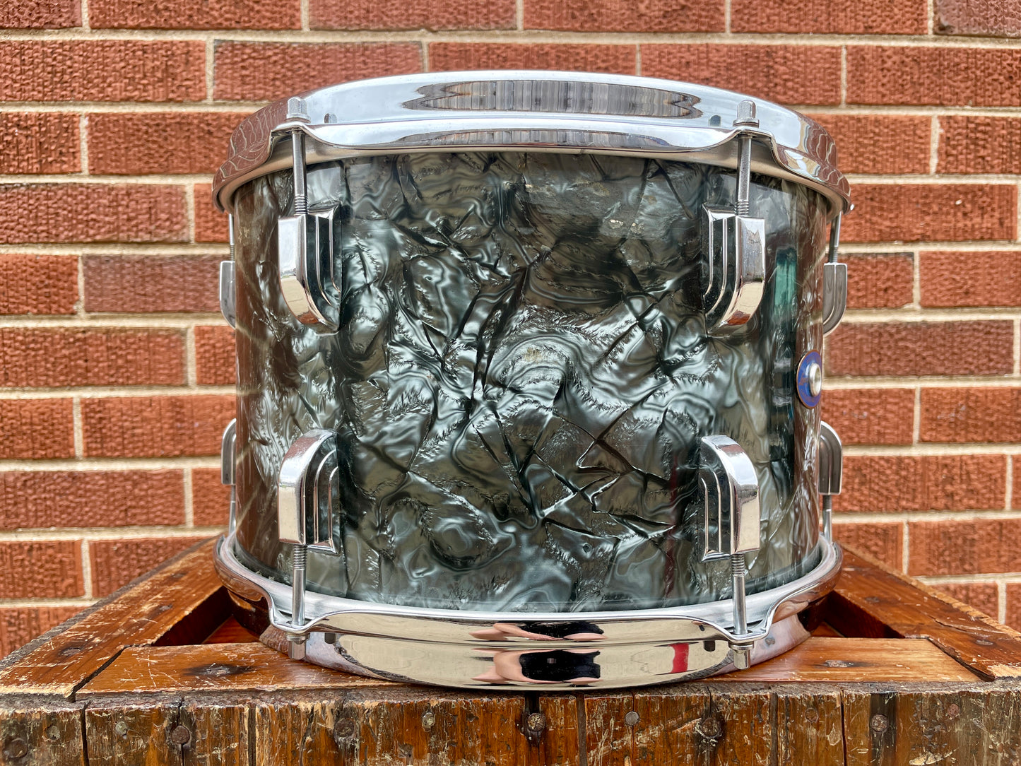 1960 Leedy by Slingerland 8x12 Tom Single Drum Black Diamond Pearl Slingerleedy