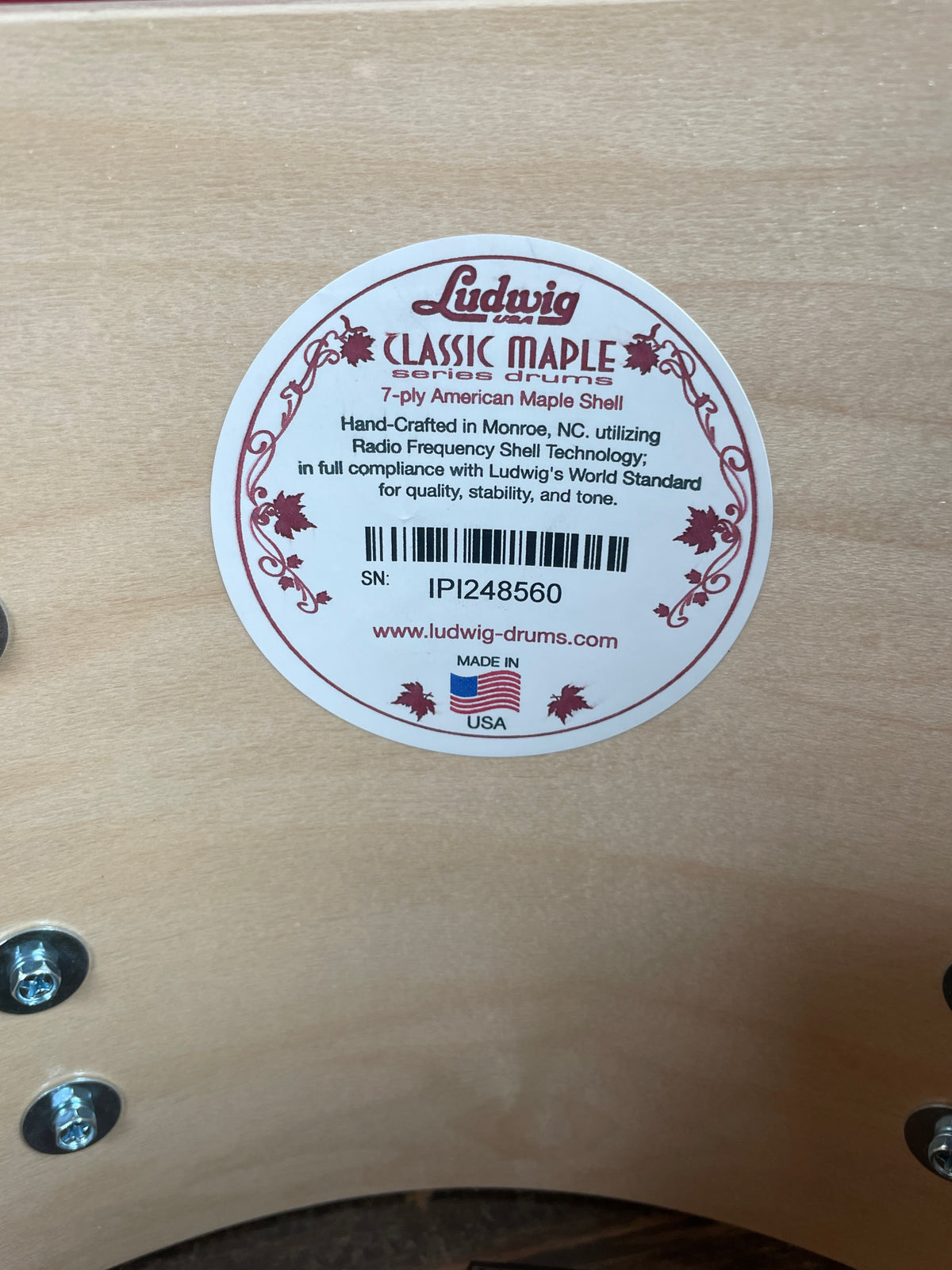 Ludwig Classic Maple 3pc Downbeat Drum Set Champagne Sparkle 12x20/12/14