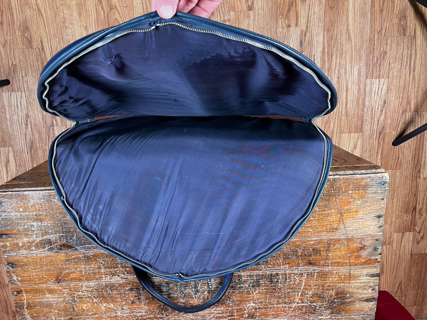 Vintage 20" Paiste Leatherette Cymbal Bag Dark Blue / Orange - Rare Item