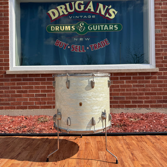 Early 1960's Ludwig Pre-Serial Super Classic 18x20 Floor Tom White Marine Pearl