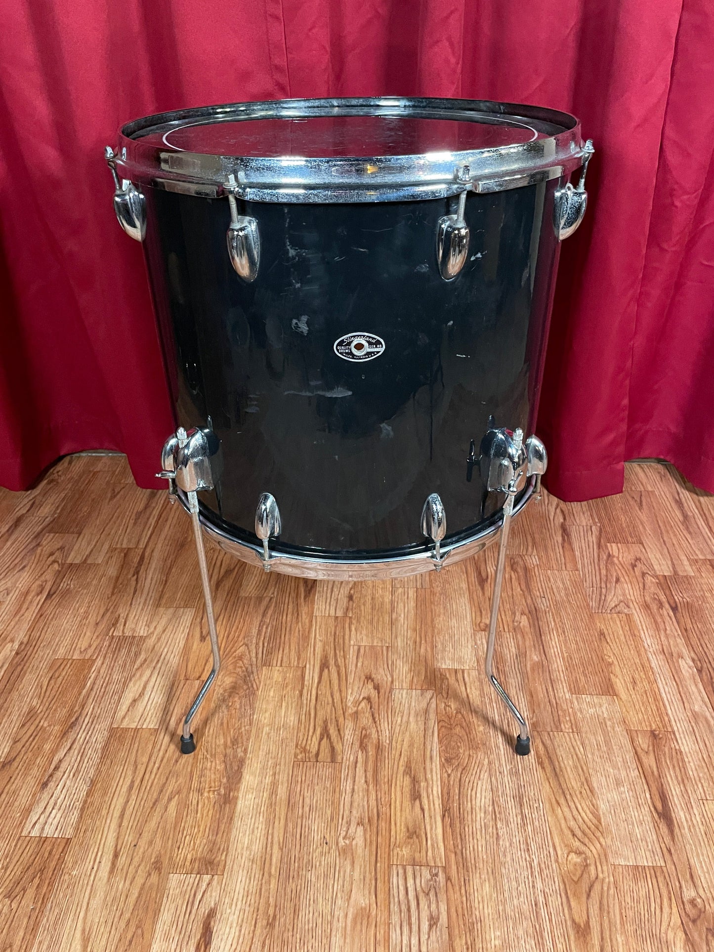1970s Slingerland 16x18 Floor Tom Drum Black