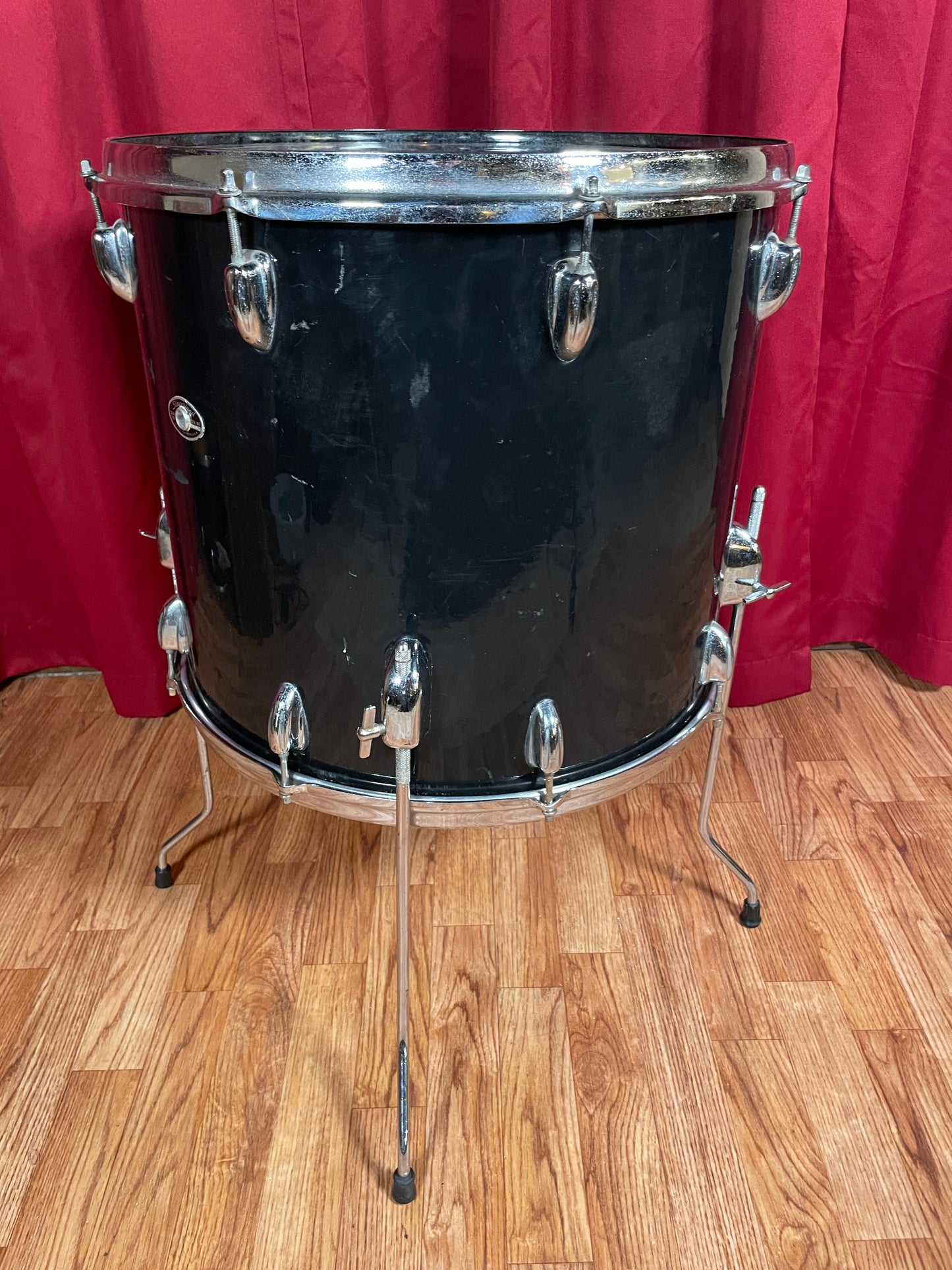 1970s Slingerland 16x18 Floor Tom Drum Black