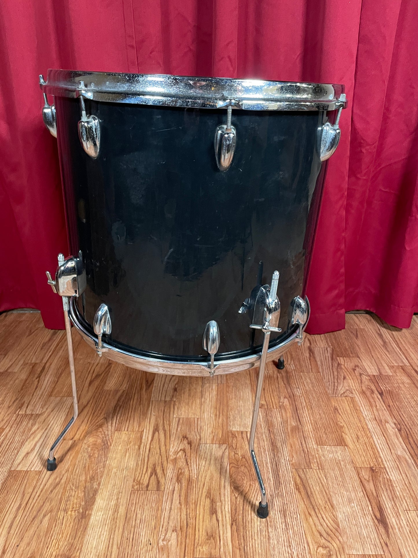 1970s Slingerland 16x18 Floor Tom Drum Black