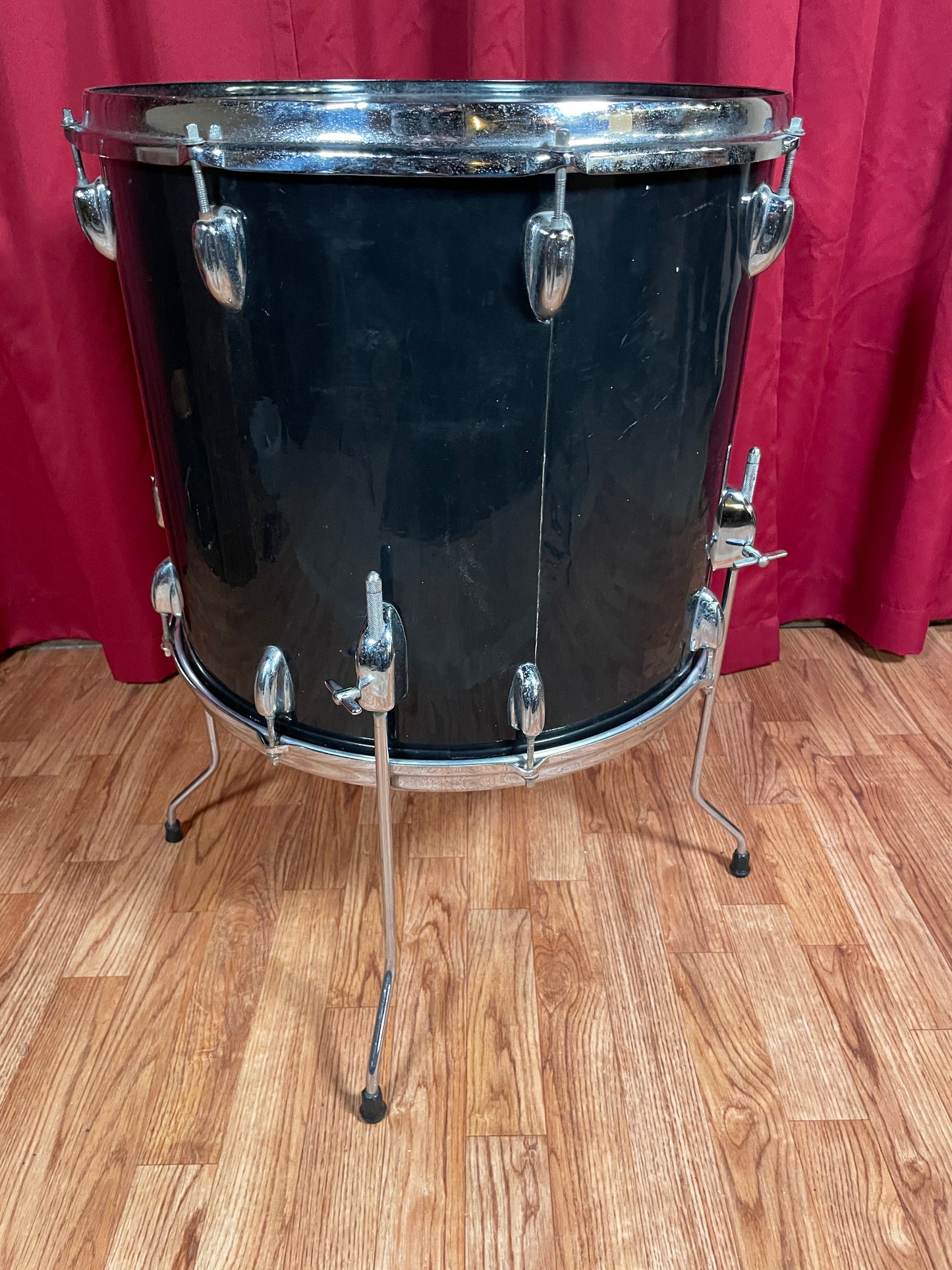 1970s Slingerland 16x18 Floor Tom Drum Black