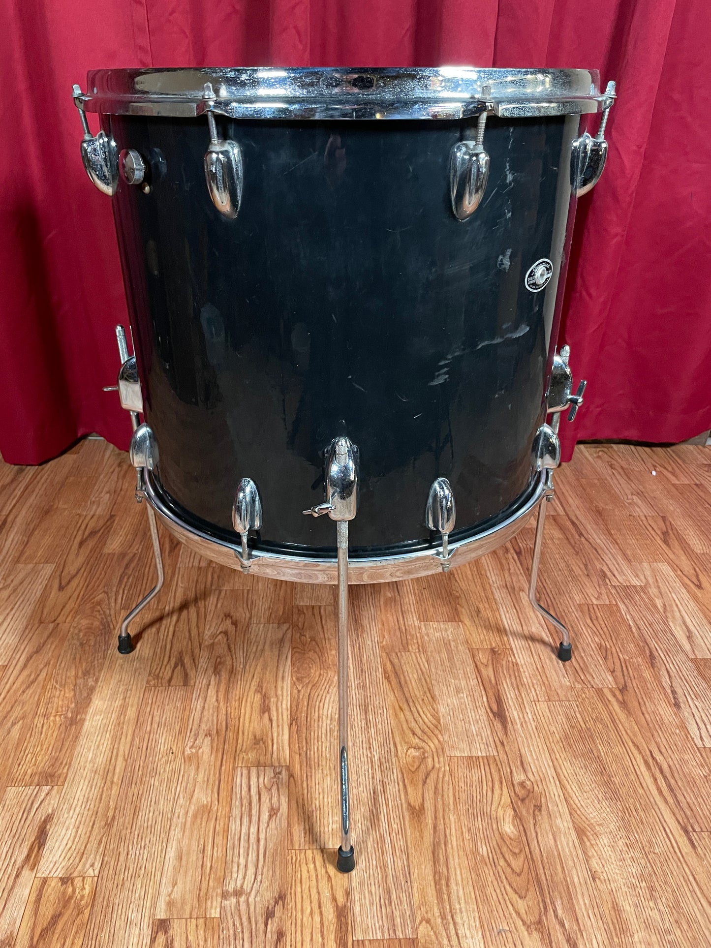 1970s Slingerland 16x18 Floor Tom Drum Black