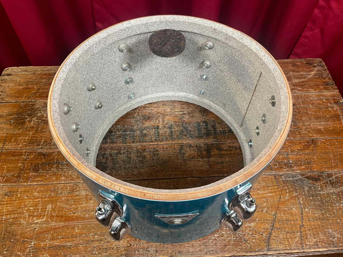 1970s Ludwig Standard 8x12 Tom Drum Single Blue Mist