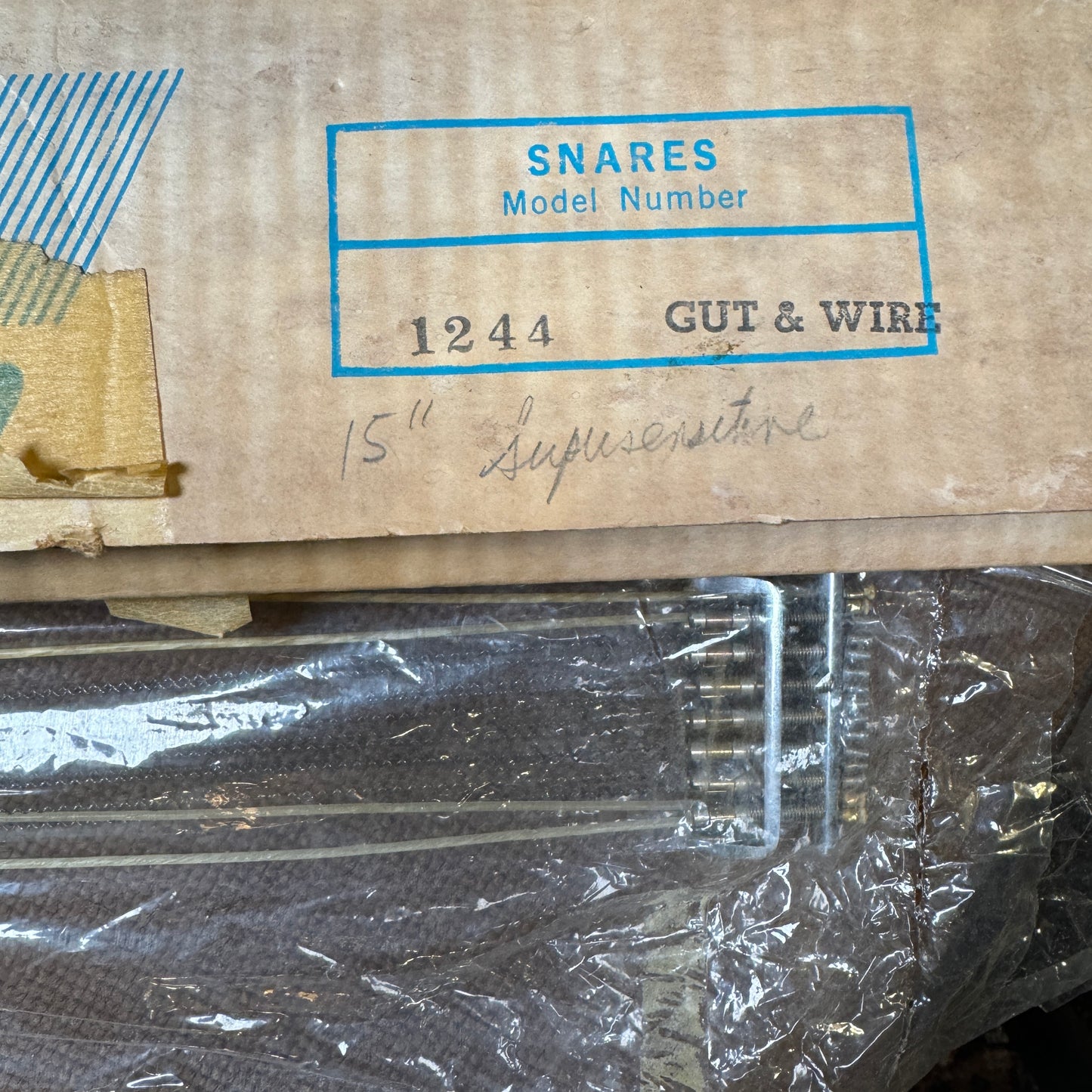 1970s Ludwig 15" Super Sensitive Snare Wires 15 Strand Wire & Gut No. 1244 NOS