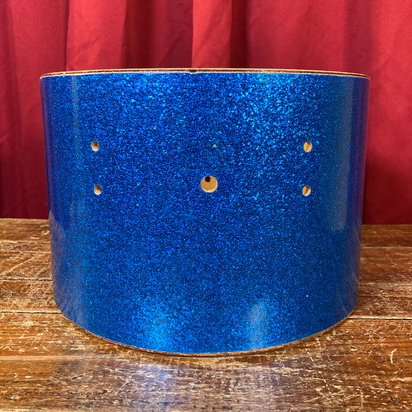 1970s Ludwig 8x12 Concert Tom Drum Shell Project Blue Sparkle
