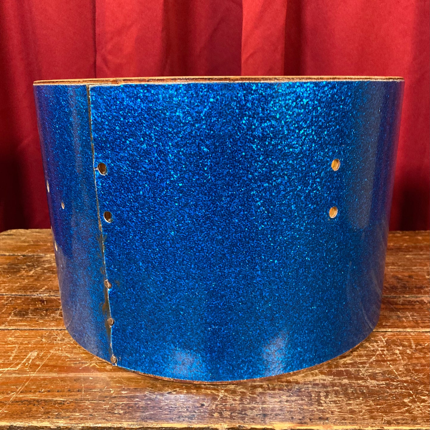 1970s Ludwig 8x12 Concert Tom Drum Shell Project Blue Sparkle