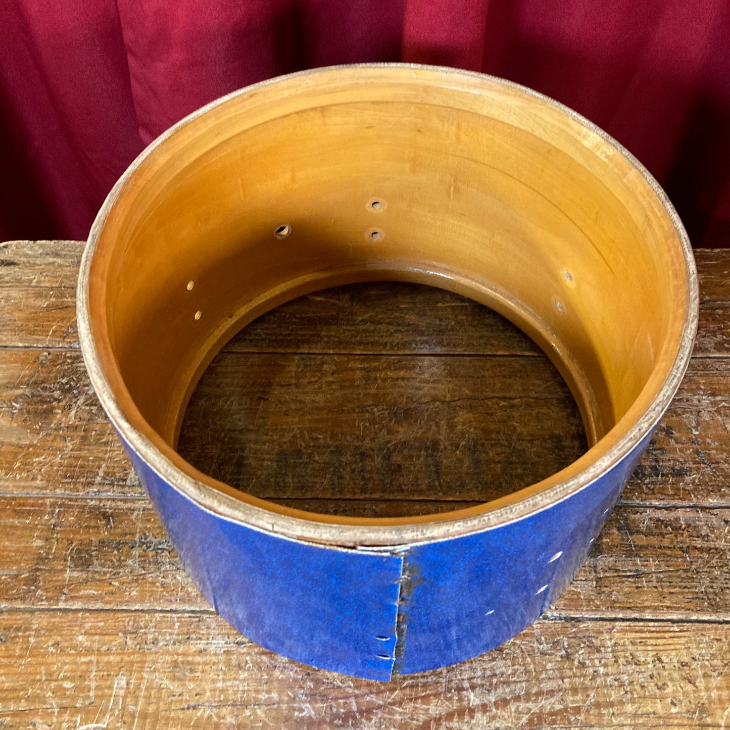 1970s Ludwig 8x12 Concert Tom Drum Shell Project Blue Sparkle