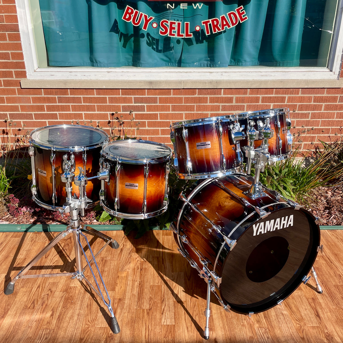 1994 Yamaha MIJ Recording Custom 5pc Birch Drum Set Antique Burst 22/10/12/14/16