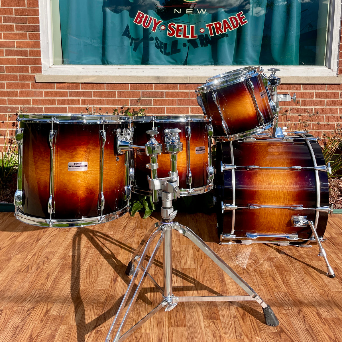 1994 Yamaha MIJ Recording Custom 5pc Birch Drum Set Antique Burst 22/10/12/14/16