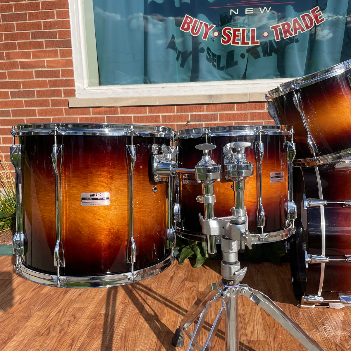 1994 Yamaha MIJ Recording Custom 5pc Birch Drum Set Antique Burst 22/10/12/14/16