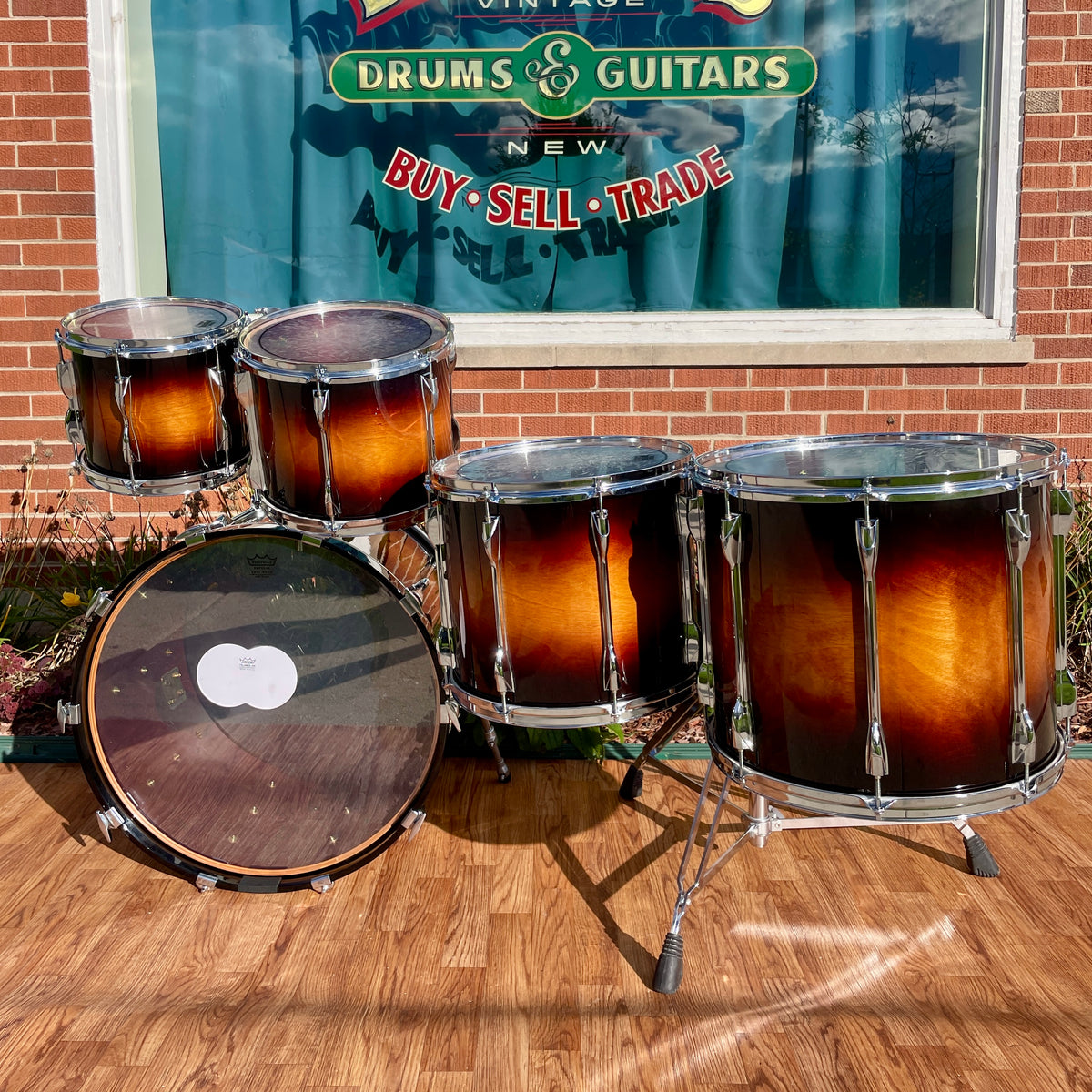 1994 Yamaha MIJ Recording Custom 5pc Birch Drum Set Antique Burst 22/10/12/14/16