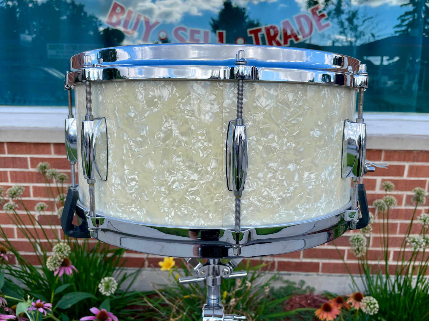Gretsch Catalina Club 6.5x14 Snare Drum White Marine Pearl w/ Die Cast Hoops