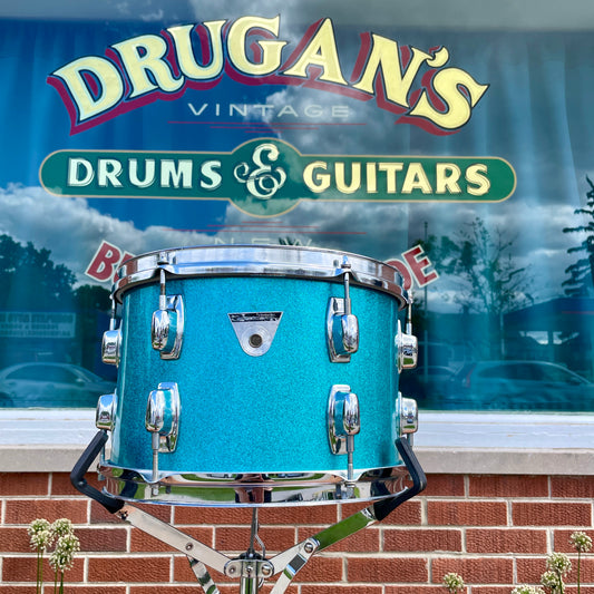 1970s Ludwig Standard 8x12 Tom Drum Single Blue Mist