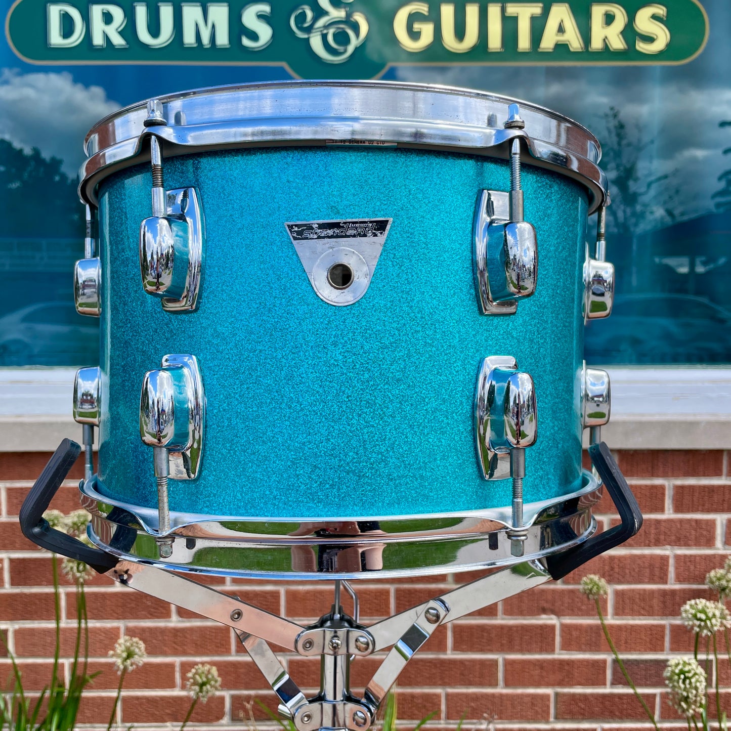 1970s Ludwig Standard 8x12 Tom Drum Single Blue Mist