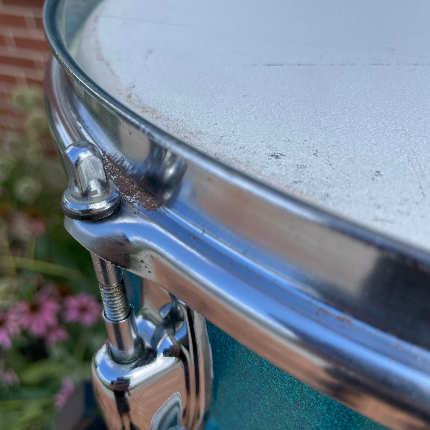1970s Ludwig Standard 8x12 Tom Drum Single Blue Mist