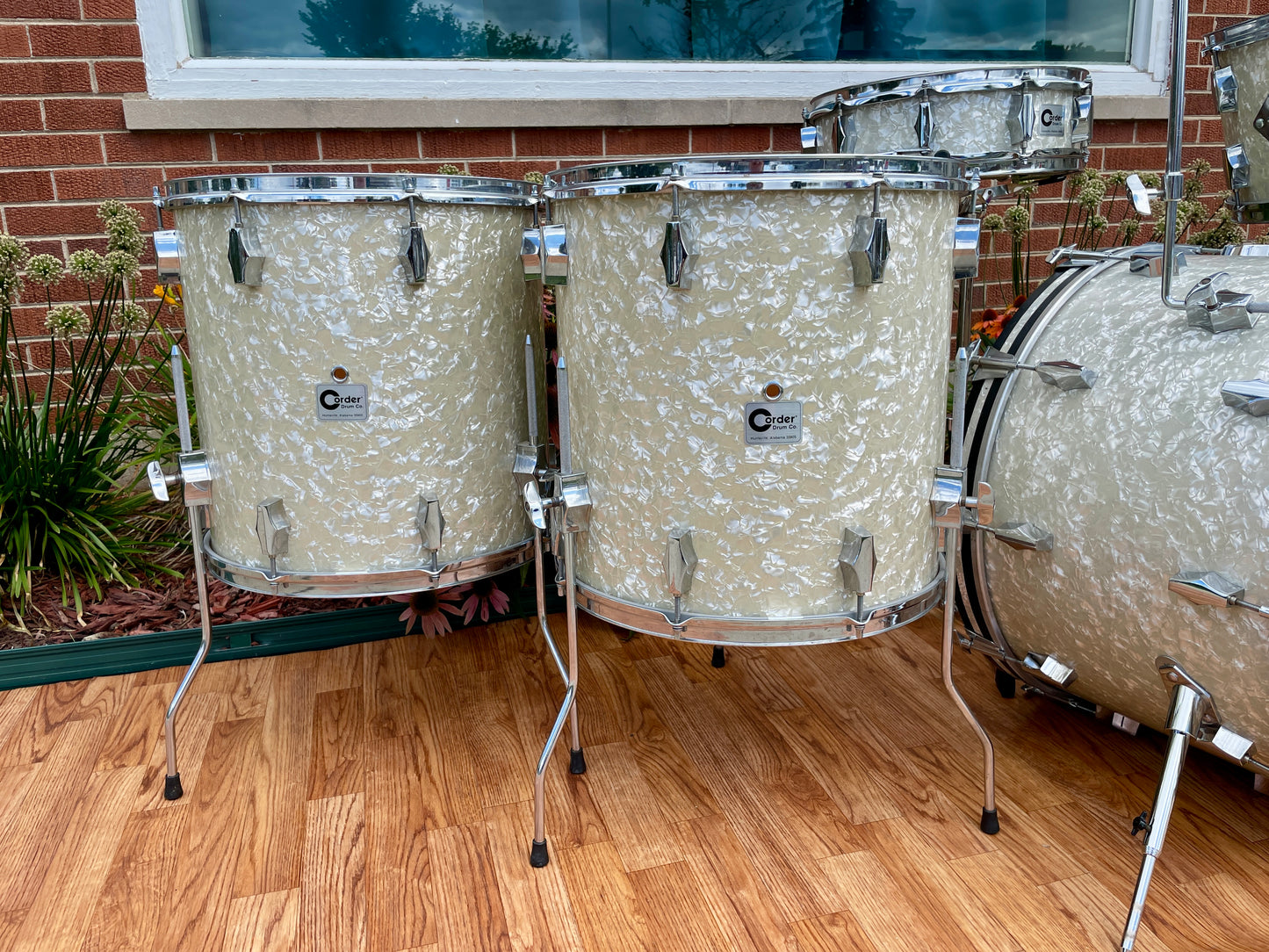 Barrett Deems Corder Fibes Drum Set White Marine Pearl w/Snare/Canister/BD Zildjian Cymbals