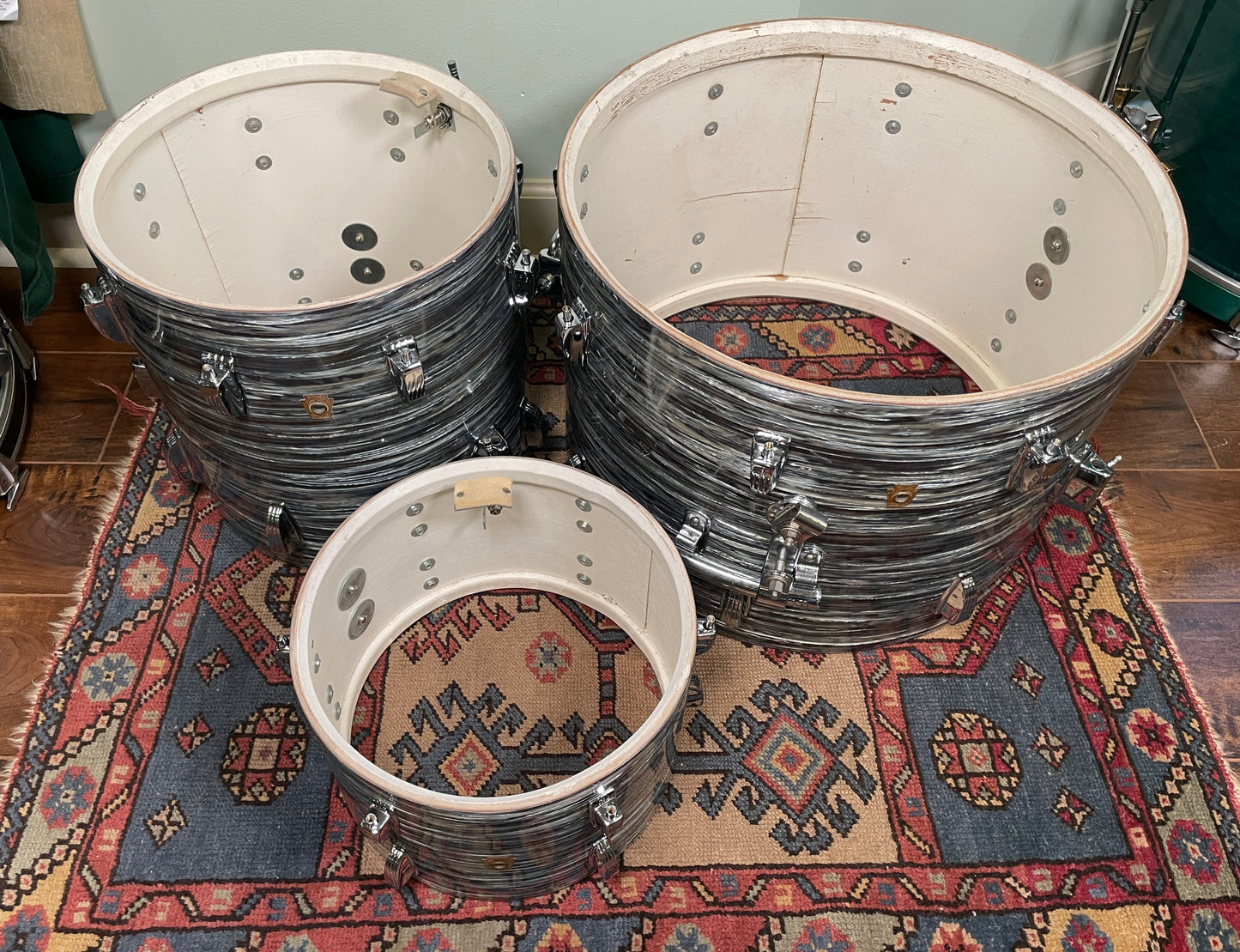 1965 Ludwig Downbeat Drum Set Oyster Blue Pearl 20/12/14 COB