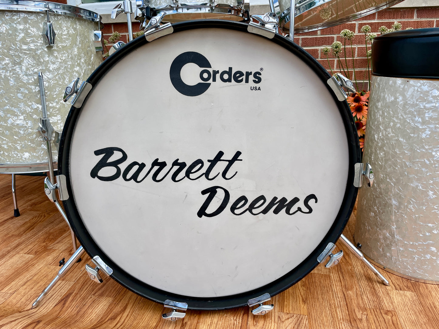 Barrett Deems Corder Fibes Drum Set White Marine Pearl w/Snare/Canister/BD Zildjian Cymbals