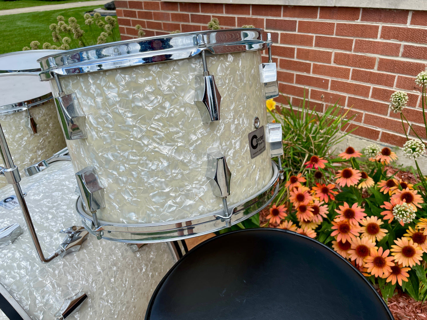 Barrett Deems Corder Fibes Drum Set White Marine Pearl w/Snare/Canister/BD Zildjian Cymbals