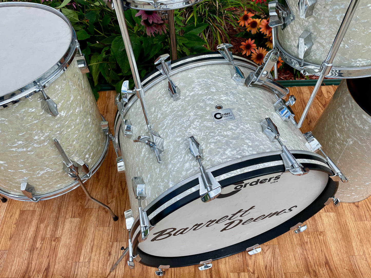 Barrett Deems Corder Fibes Drum Set White Marine Pearl w/Snare/Canister/BD Zildjian Cymbals