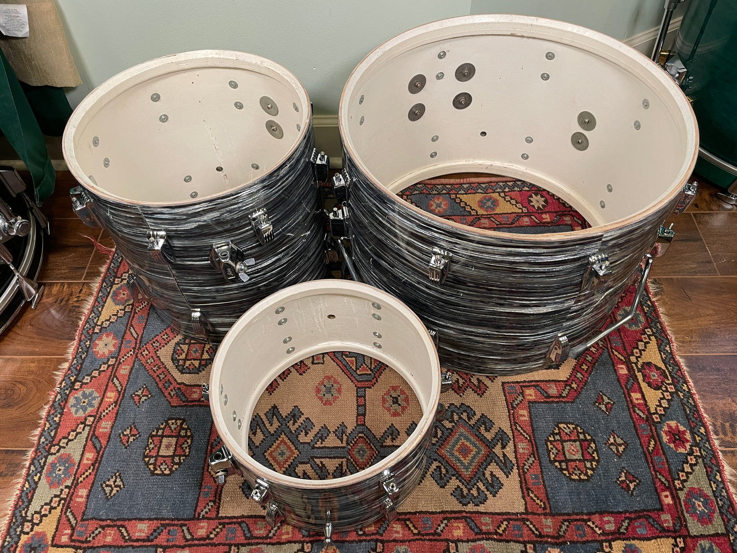 1965 Ludwig Downbeat Drum Set Oyster Blue Pearl 20/12/14 COB