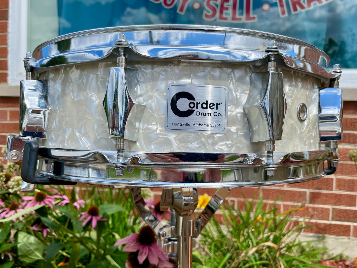 Barrett Deems Corder Fibes Drum Set White Marine Pearl w/Snare/Canister/BD Zildjian Cymbals