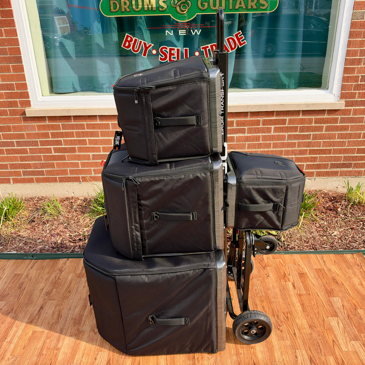 Gruv Gear VELOC Drum Case Set 8x10 10x12 14x16 18x22 w/ Transport Dolly
