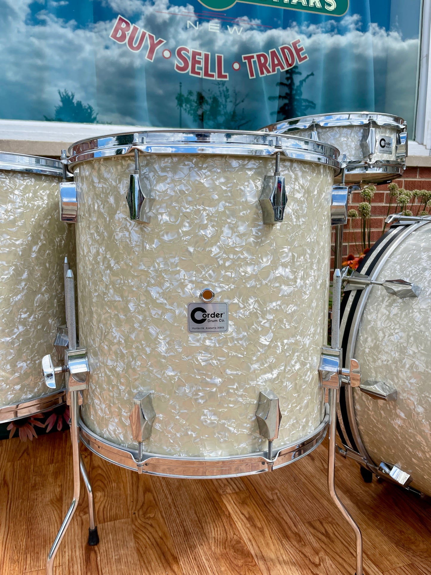 Barrett Deems Corder Fibes Drum Set White Marine Pearl w/Snare/Canister/BD Zildjian Cymbals