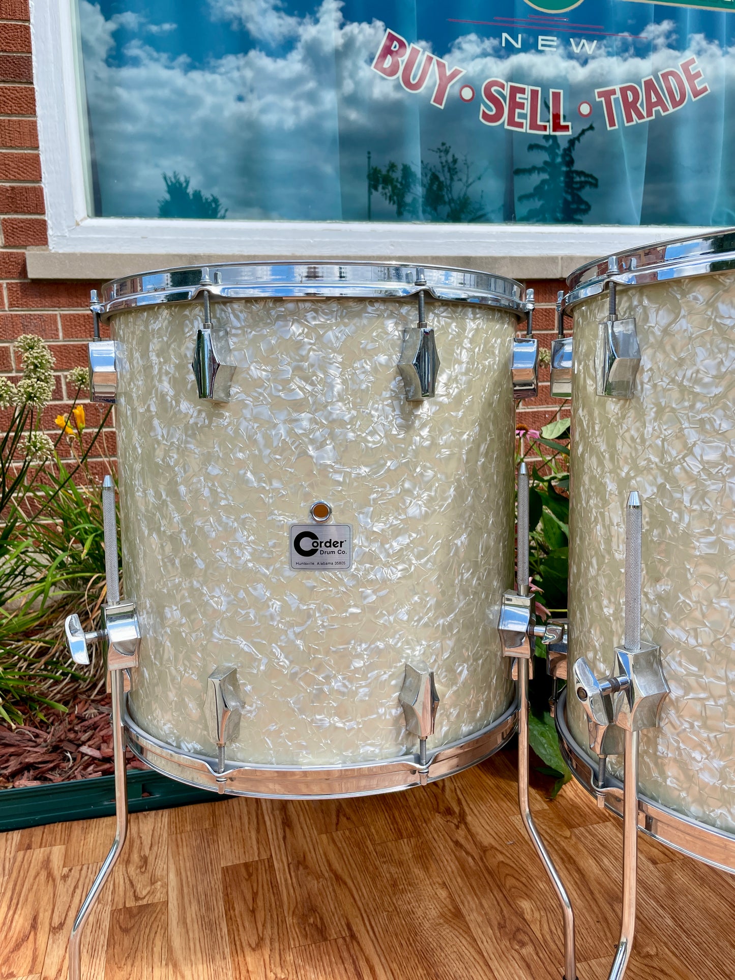 Barrett Deems Corder Fibes Drum Set White Marine Pearl w/Snare/Canister/BD Zildjian Cymbals