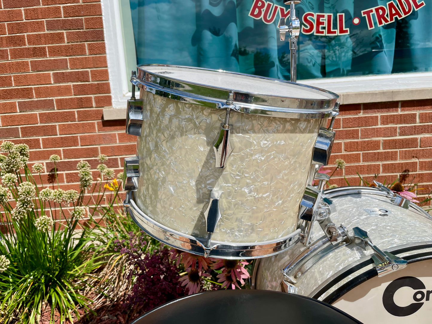 Barrett Deems Corder Fibes Drum Set White Marine Pearl w/Snare/Canister/BD Zildjian Cymbals