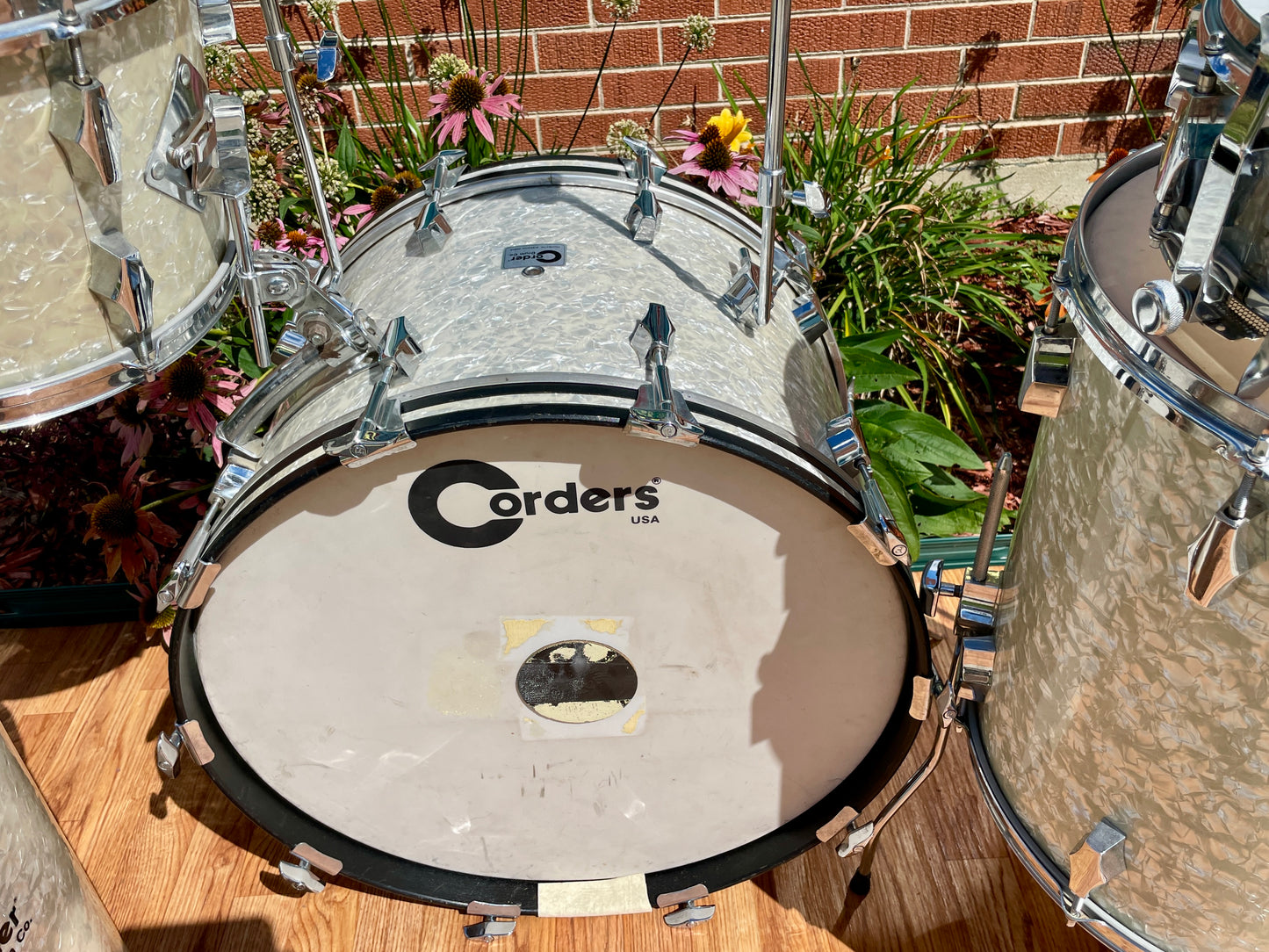 Barrett Deems Corder Fibes Drum Set White Marine Pearl w/Snare/Canister/BD Zildjian Cymbals