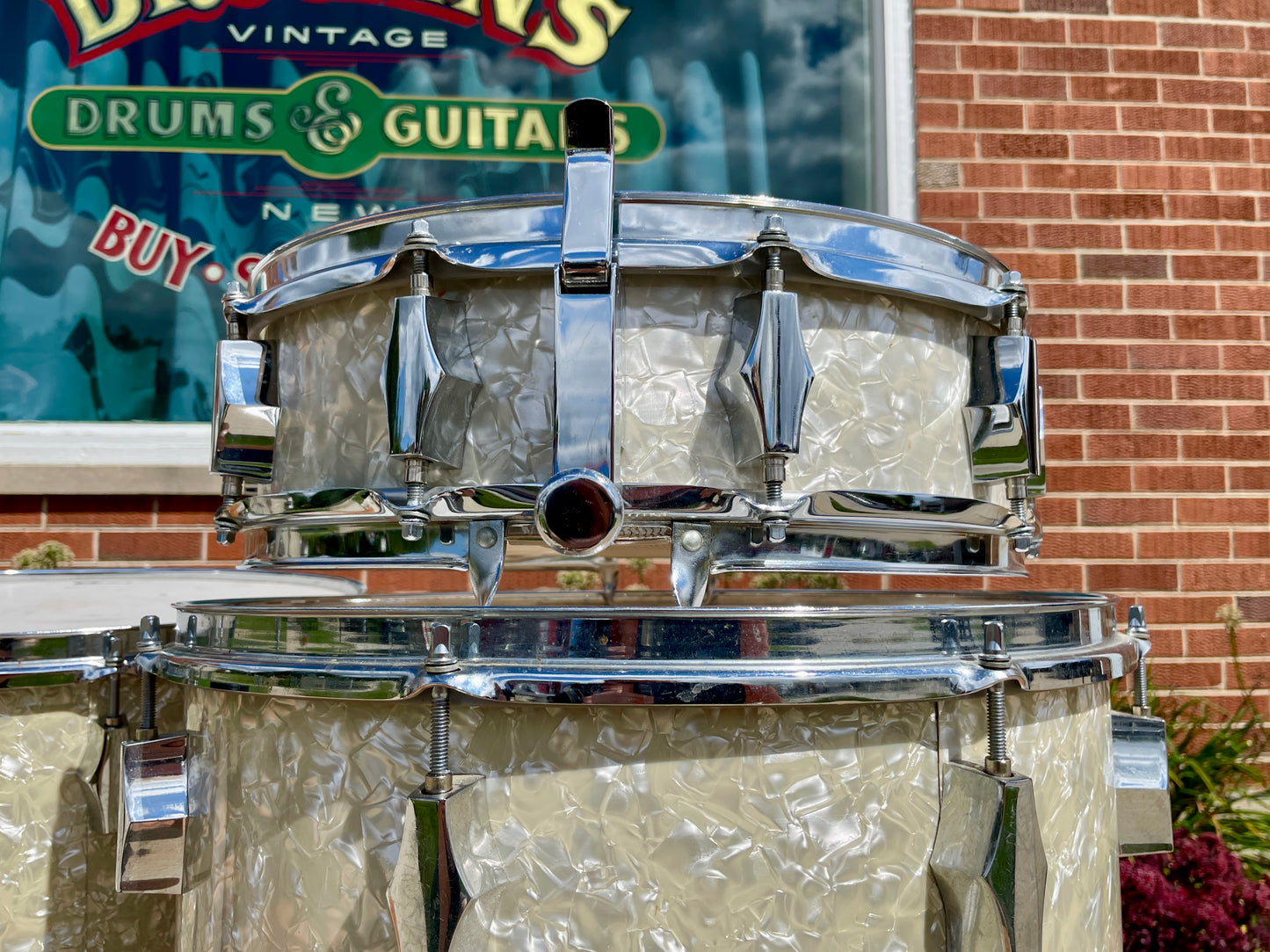 Barrett Deems Corder Fibes Drum Set White Marine Pearl w/Snare/Canister/BD Zildjian Cymbals