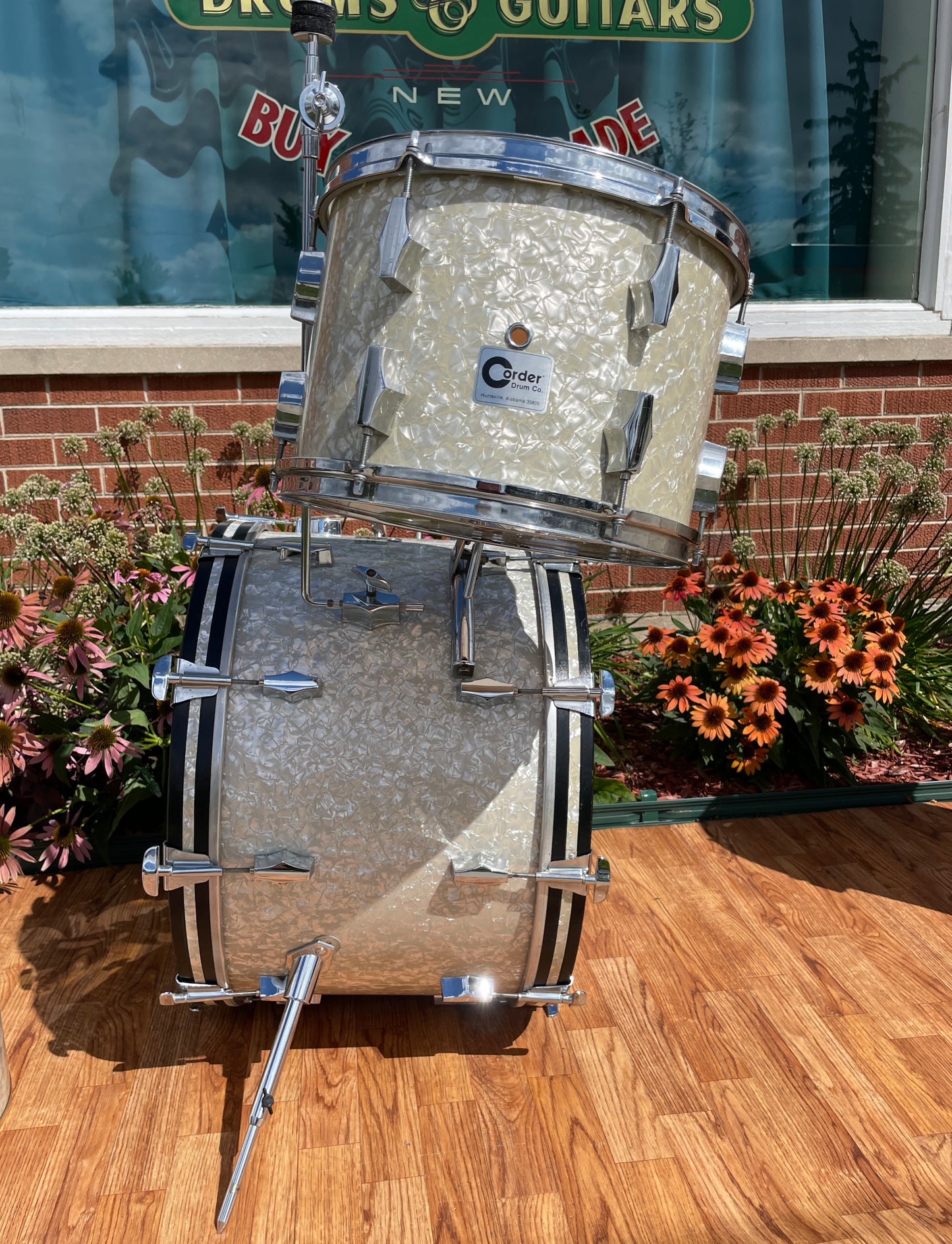 Barrett Deems Corder Fibes Drum Set White Marine Pearl w/Snare/Canister/BD Zildjian Cymbals