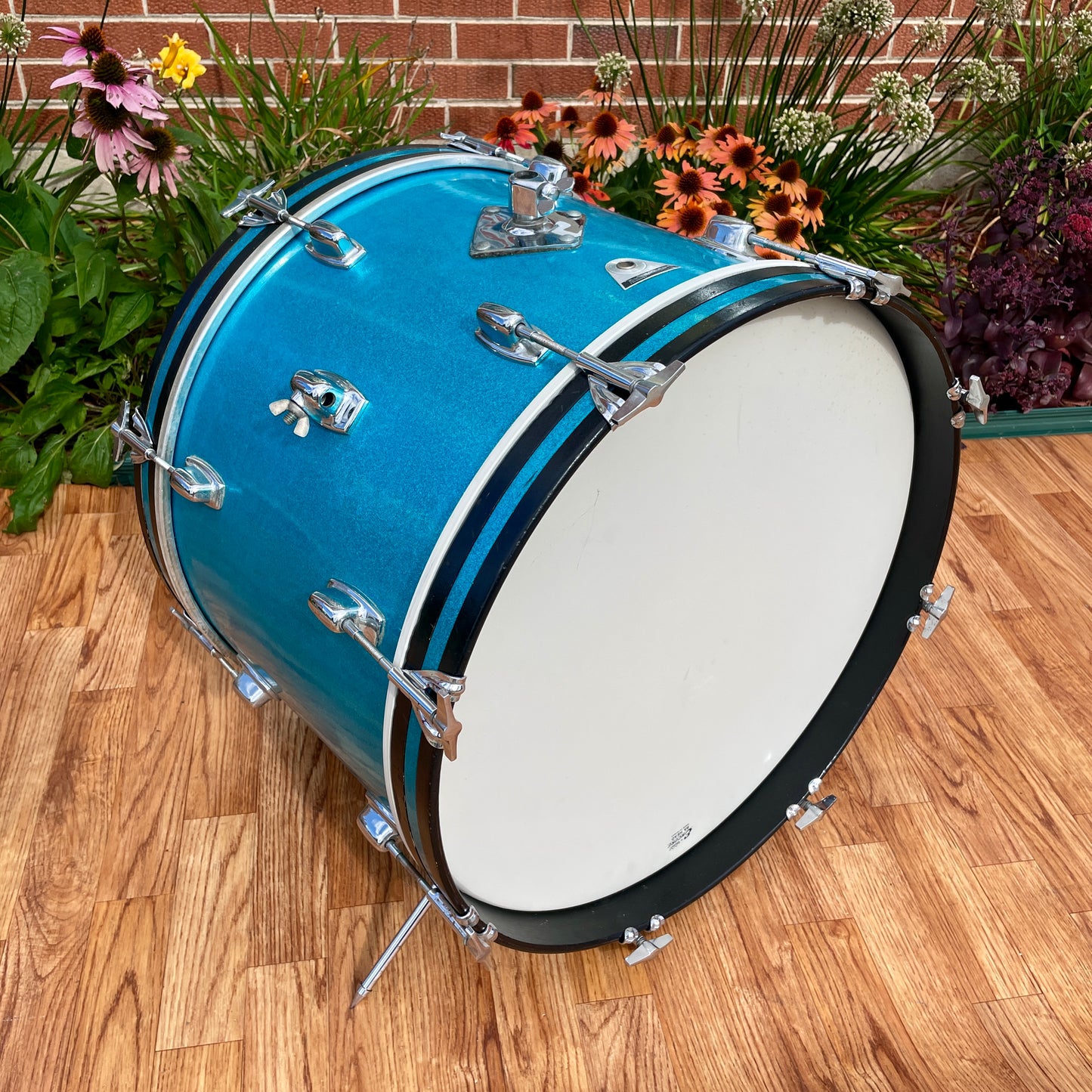 1970s Ludwig Standard 14x20 Bass Drum Blue Mist